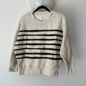 Sundry Cozy Striped Pullover - Size 2 (M) - Cream/Black